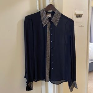 Haute Hippie sheer long sleeve top!